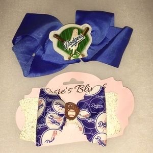 Dodgers hair bows